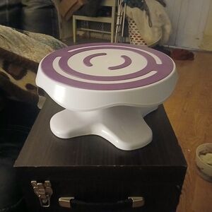 Purple and White Rotating Display Stand